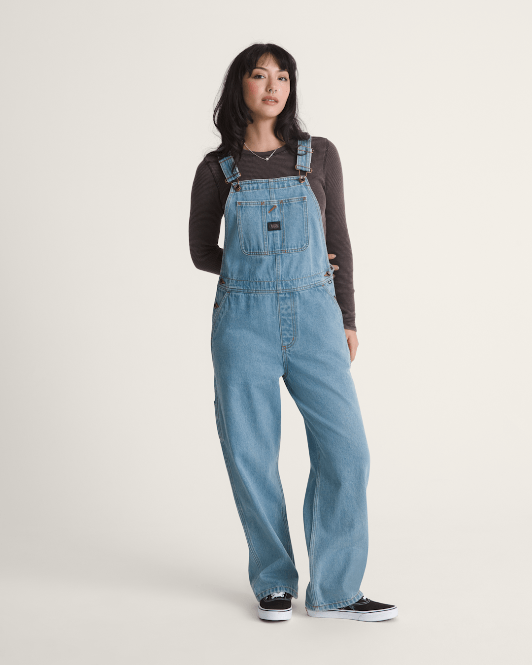 Women Vans Chore Denim Overall in Stonewash Blue