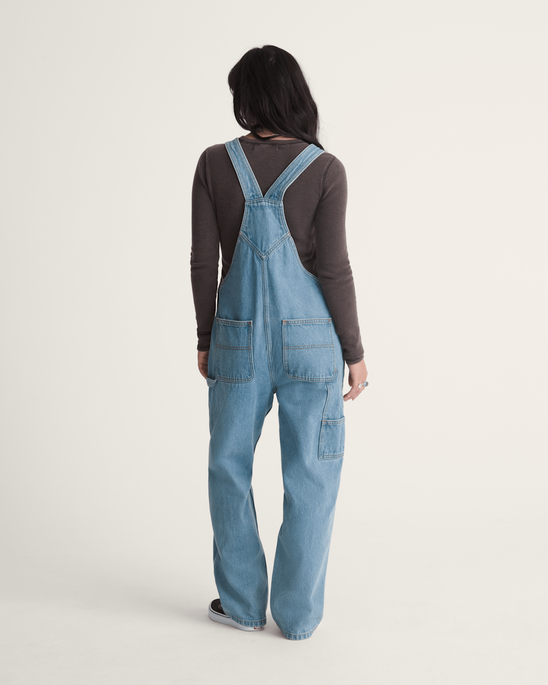 Women Vans Chore Denim Overall in Stonewash Blue
