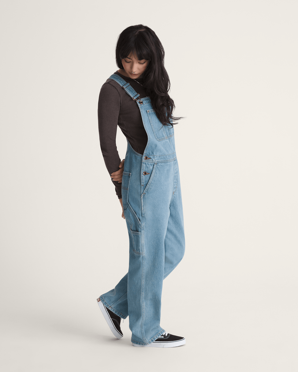 Women Vans Chore Denim Overall in Stonewash Blue