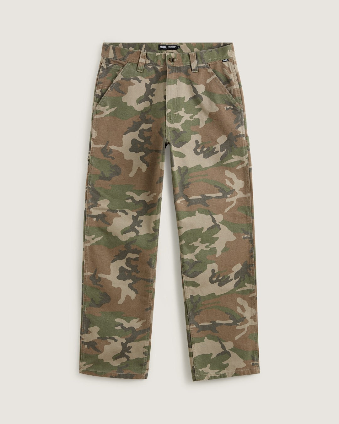 Women|Men Vans Drill Chore Carpenter Loose Denim Pants in Vintage Camo Black