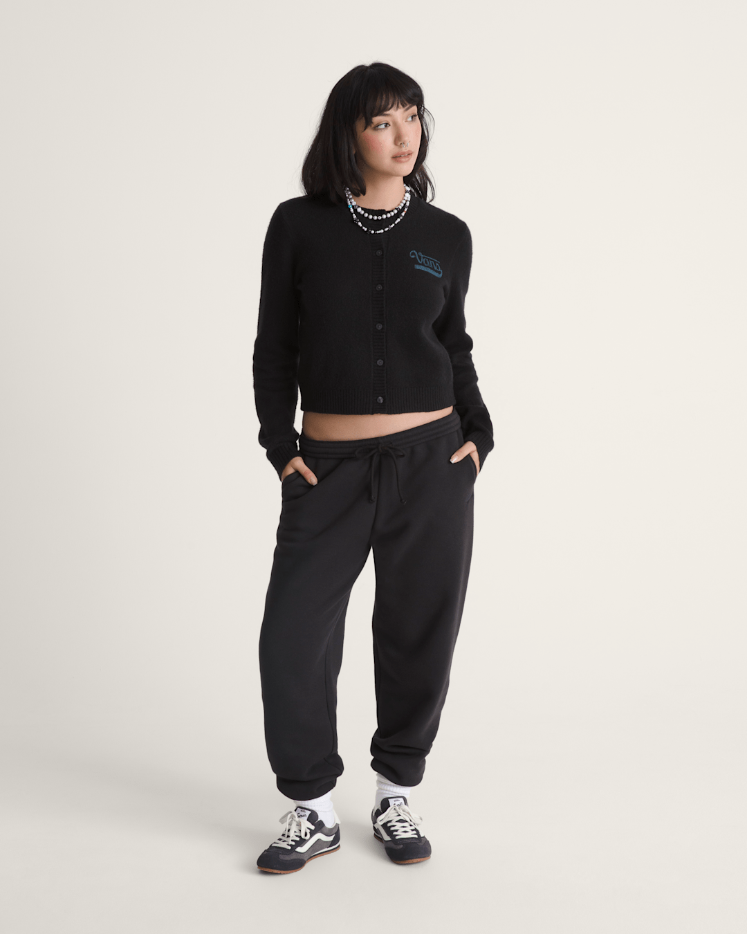 Women Vans Salton Fleece Jogger Pants in Black