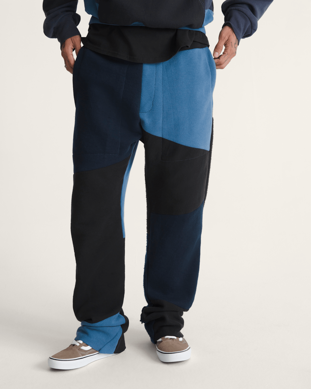 Women|Men Vans Waffle Shop Reimagined Pieced Sweatpants in Blue