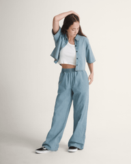 Women Vans Wren Denim Pant in True Navy