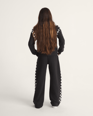 Women Vans Rookie Track Sweatpants in Checkerboard Black
