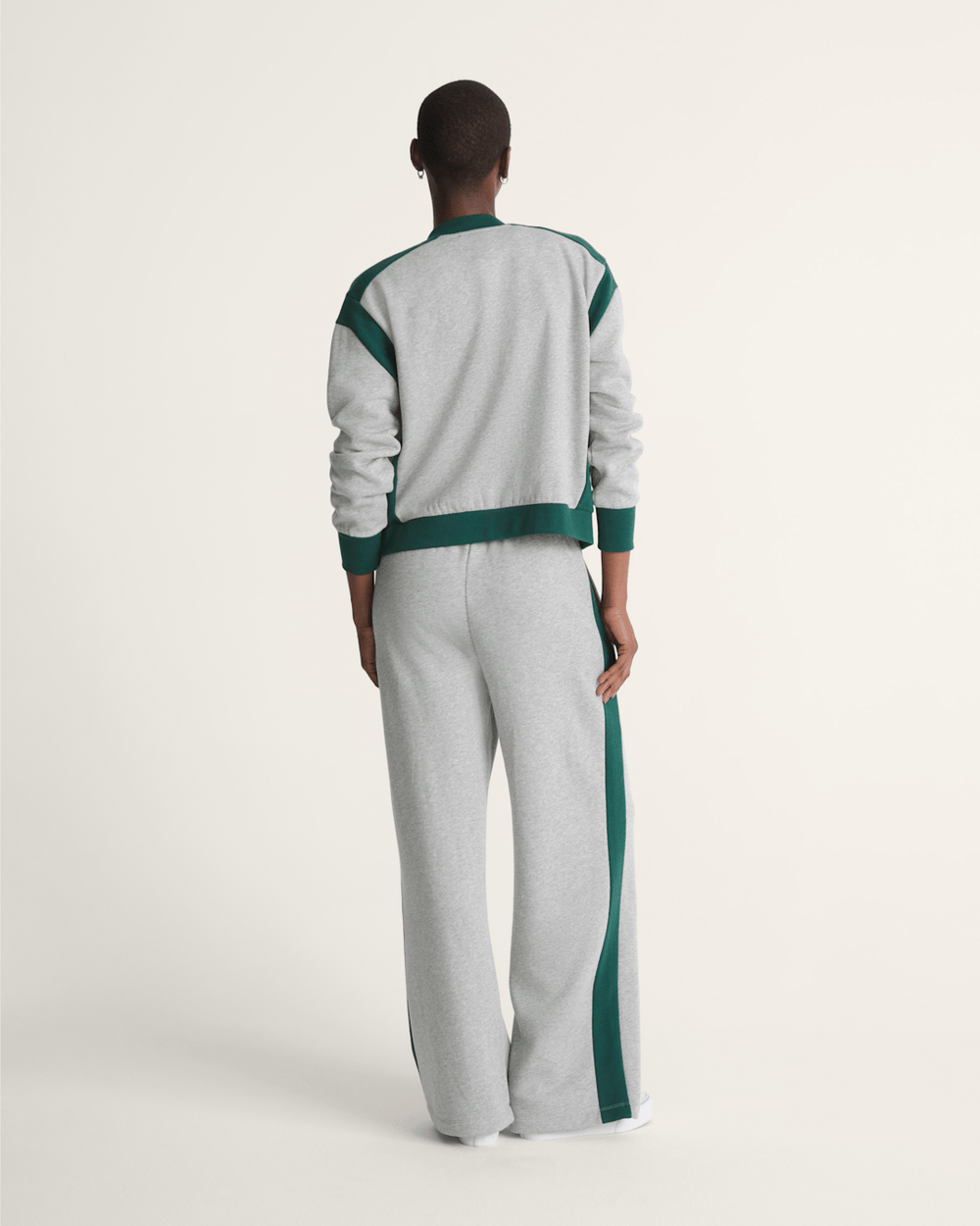 Women Vans Rookie Track Sweatpants in Grey / Emerald Green