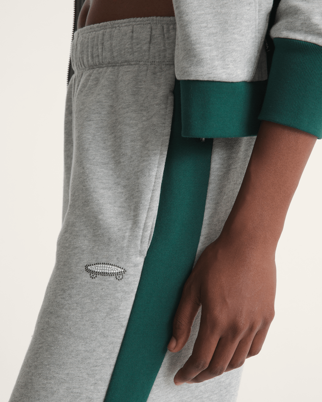 Women Vans Rookie Track Sweatpants in Grey / Emerald Green