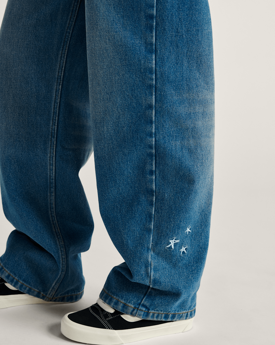 Women Vans Sirelle Embroidered Denim Pants in Vintage Indigo Blue
