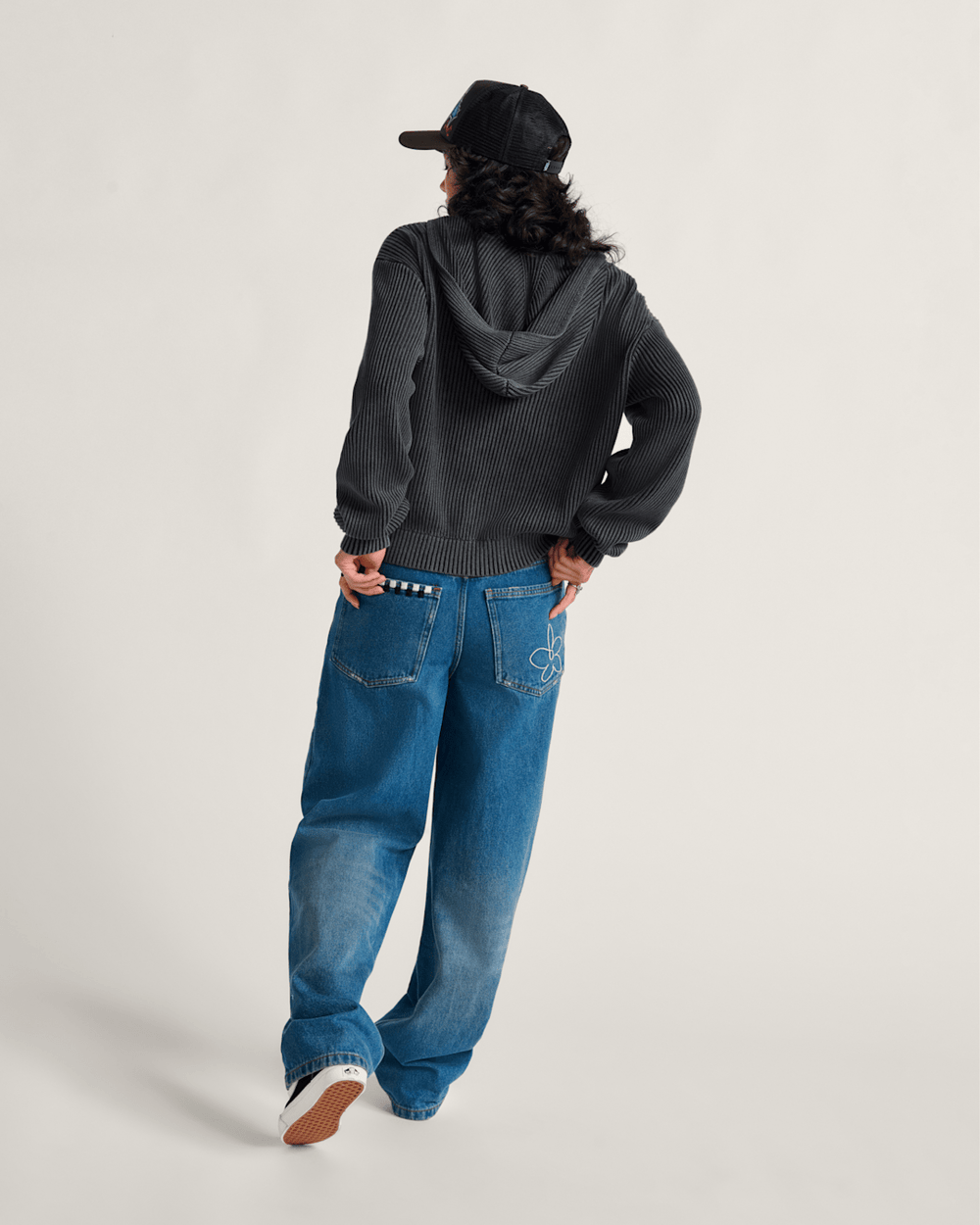 Women Vans Sirelle Embroidered Denim Pants in Vintage Indigo Blue