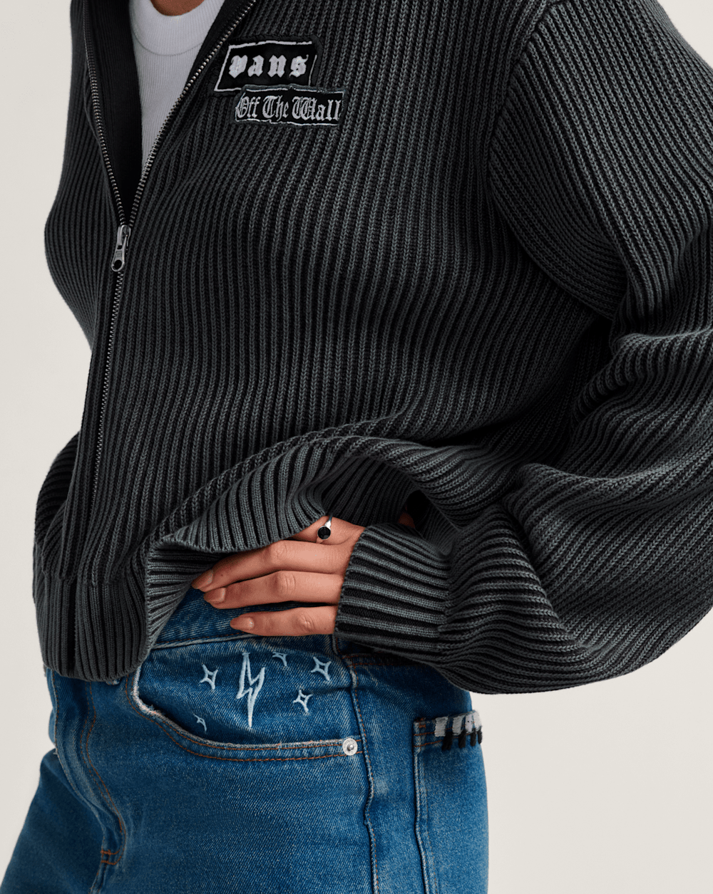 Women Vans Sirelle Embroidered Denim Pants in Vintage Indigo Blue
