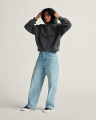 Women Vans Check-5 Baggy Denim Pants in Light Stonewash Grey
