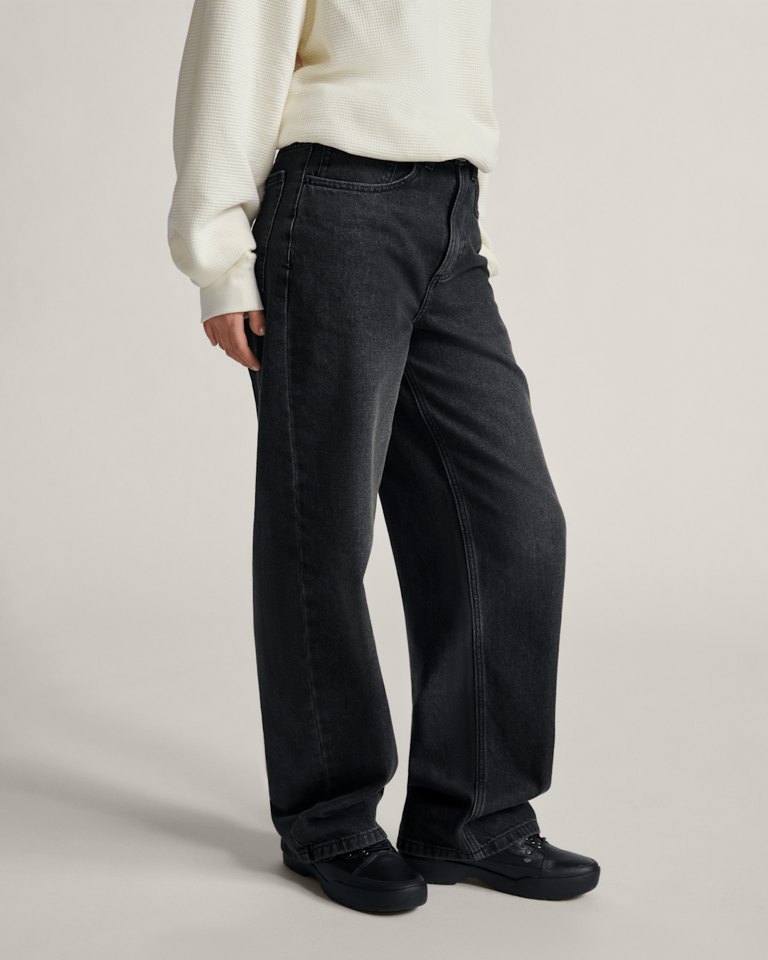 Women Vans Sirelle 5 Pocket Denim Puddle Pants in Black