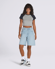 Women Vans Sirelle Cut-Off 9'' Jorts in Light Stonewash Blue