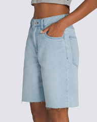 Women Vans Sirelle Cut-Off 9'' Jorts in Light Stonewash Blue