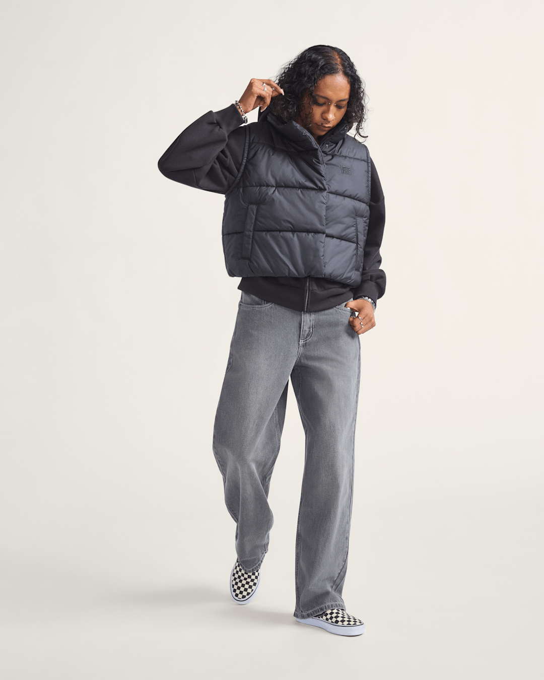 Women Vans Sirelle 5 Pocket Puddle Pants in Wash Grey