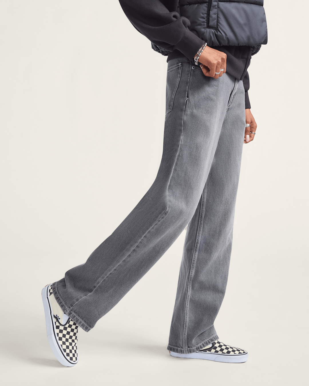 Women Vans Sirelle 5 Pocket Puddle Pants in Wash Grey