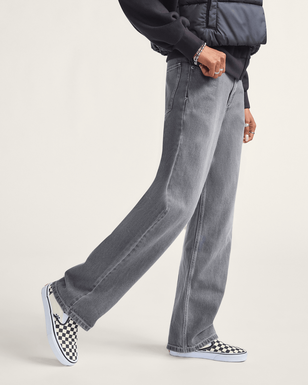 Women Vans Sirelle 5 Pocket Puddle Pants in Wash Grey