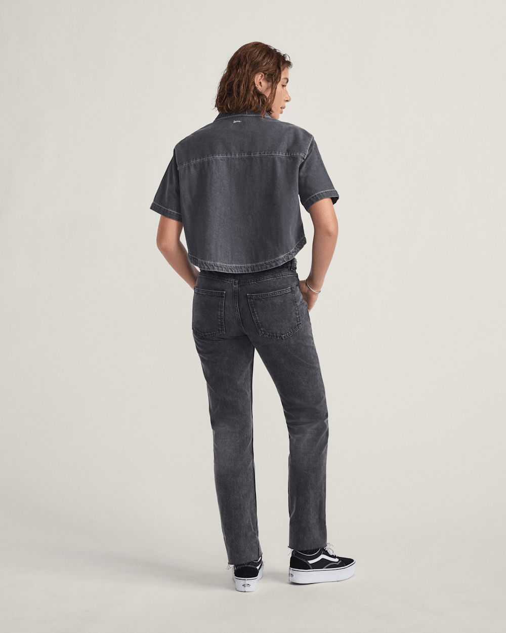 Women Vans Annabelle Pants in Stonewash Black