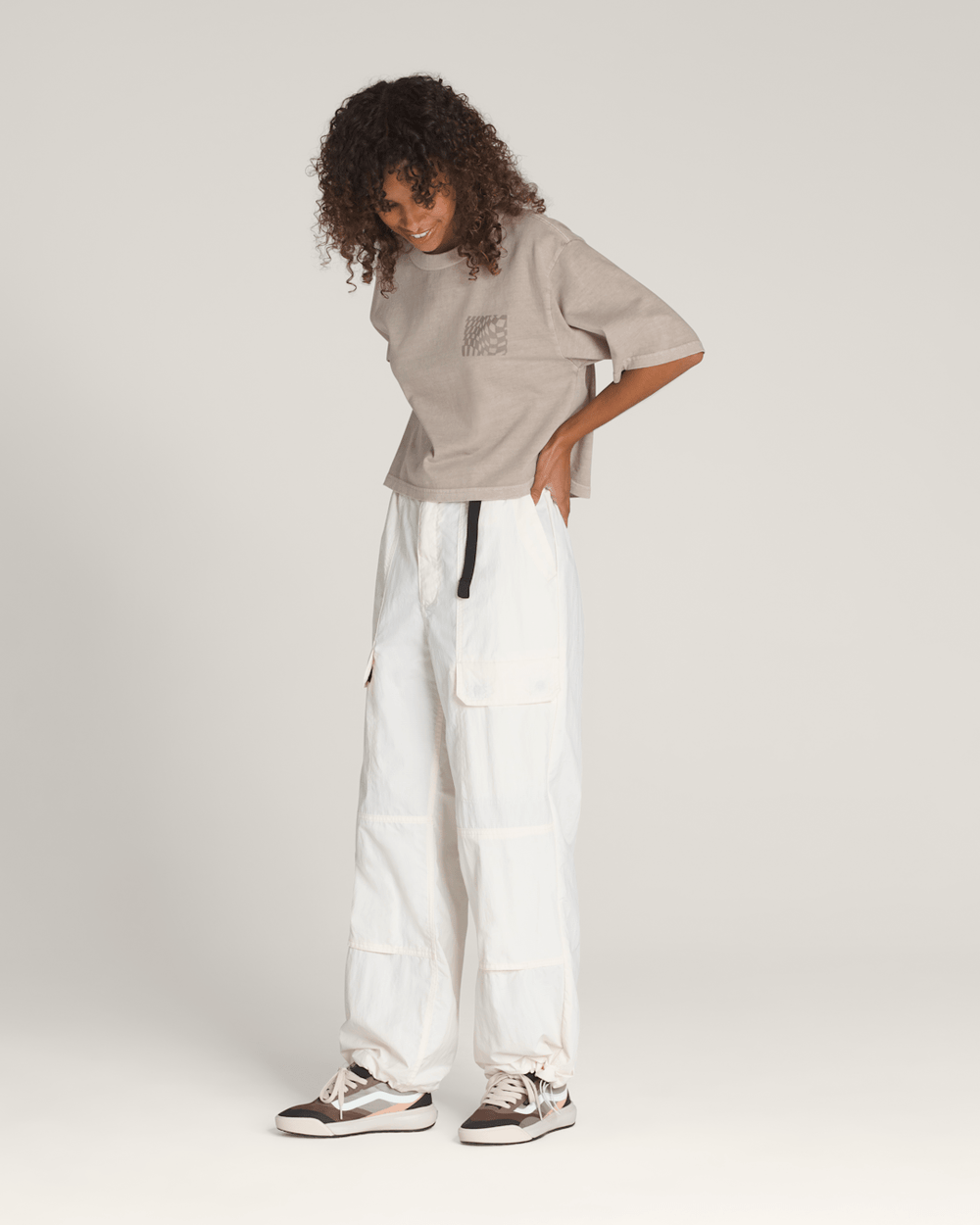Women Vans Trek Guide Pants in Cream White