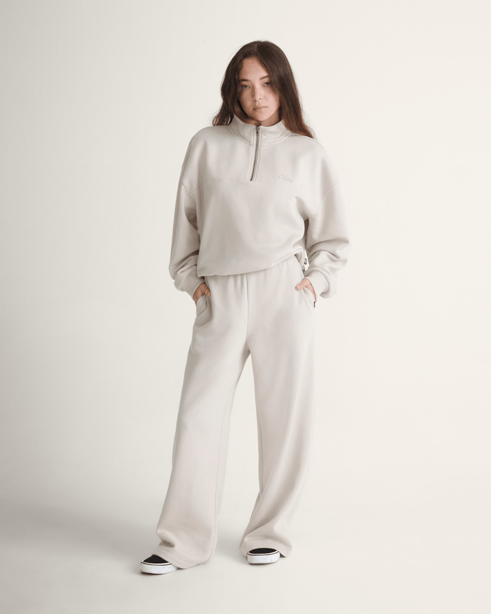 Women Vans Drop V Sweatpants in Taupe Mist Grey