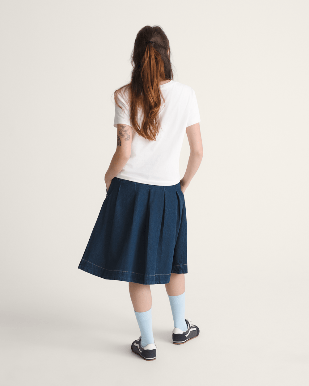 Women Vans Authentic Chino Denim Skirt in Dark Rinse Blue