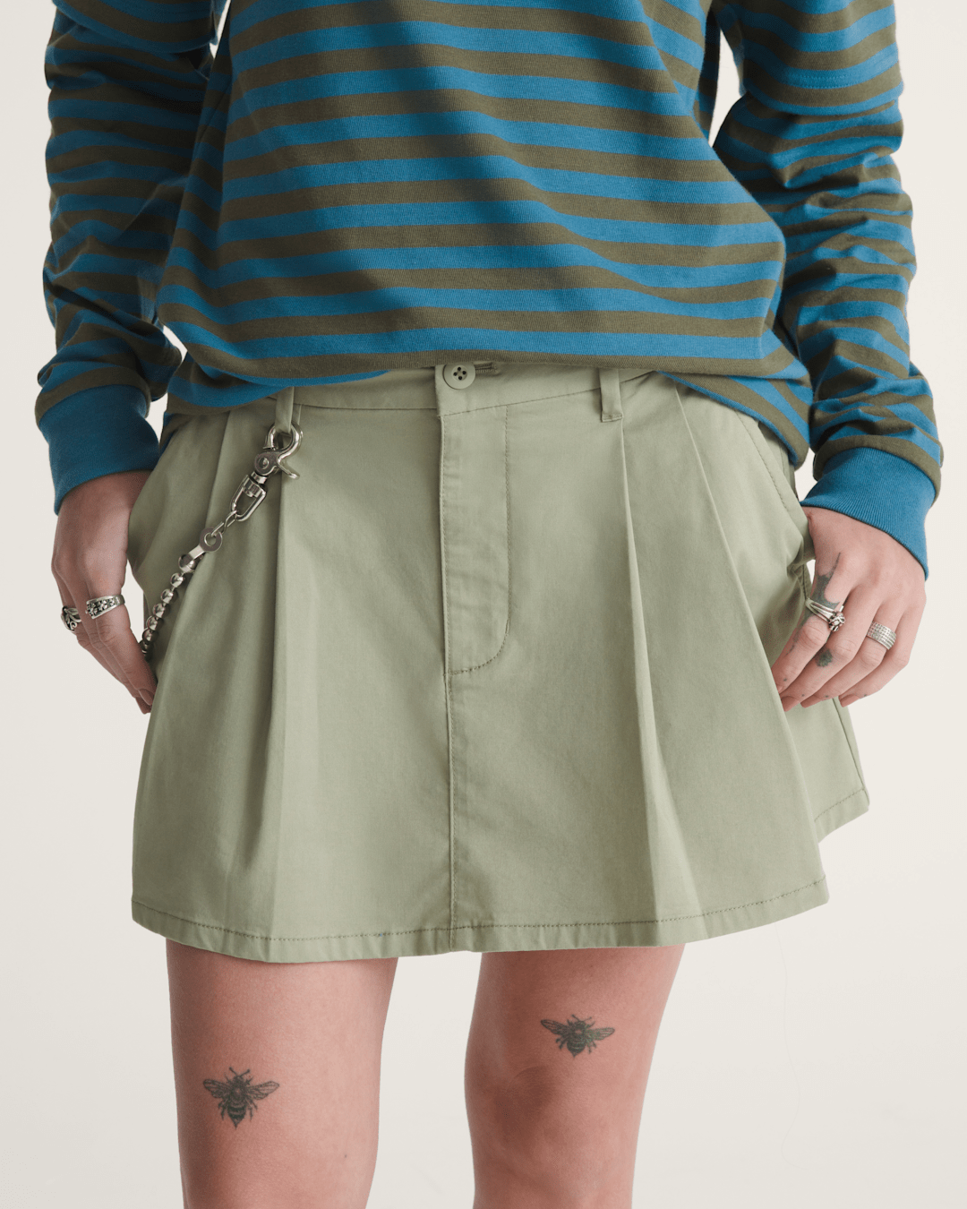 Women Vans Authentic Chino Mini Skirt in Soft Sage Green