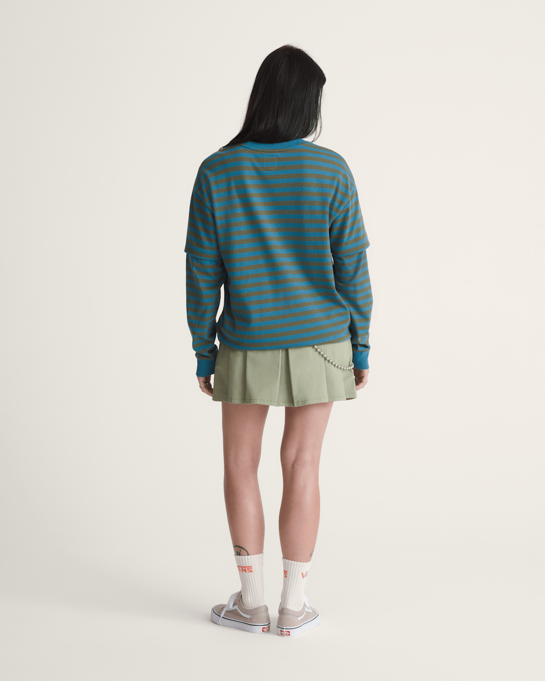 Women Vans Authentic Chino Mini Skirt in Soft Sage Green