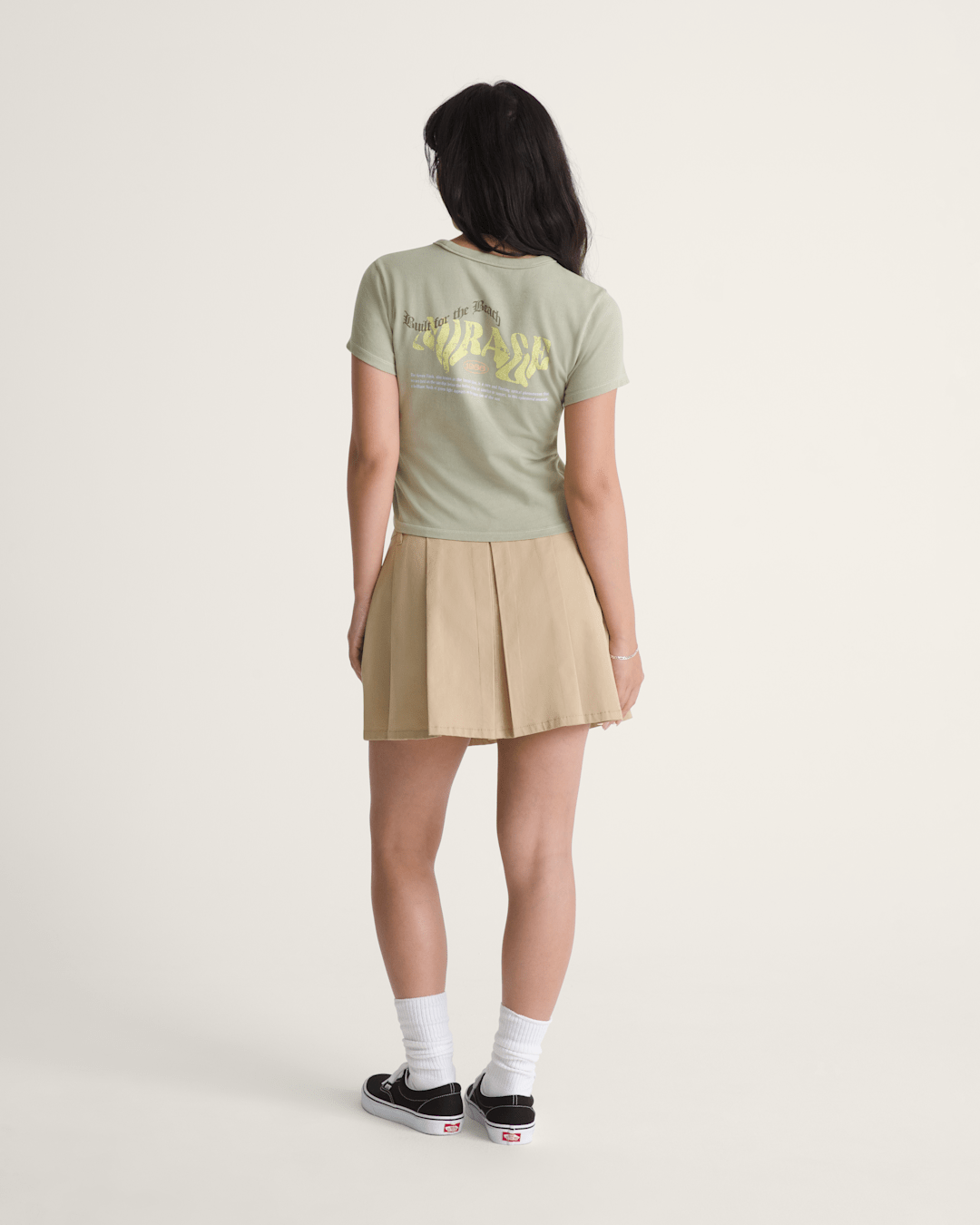 Women Vans Authentic Chino Mini Skirt in Incense Brown