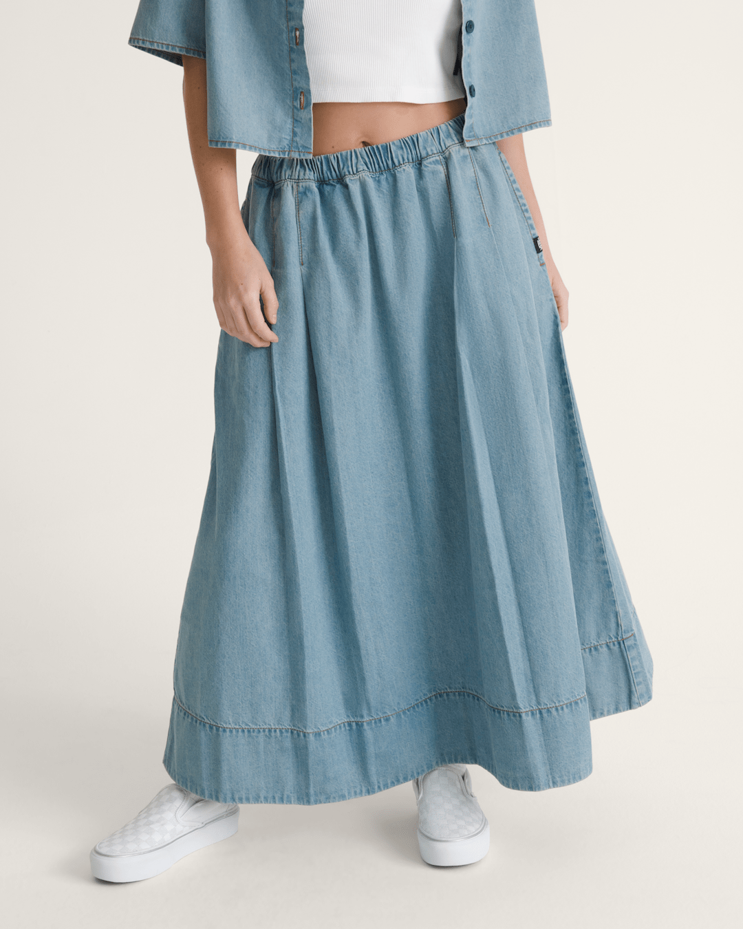Women Vans Francesca Full Skirt in True Navy Blue