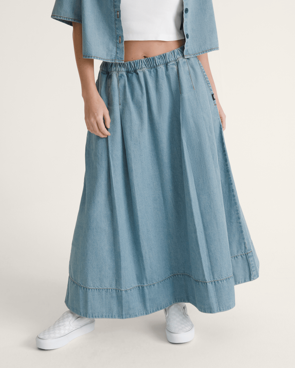 Women Vans Francesca Full Skirt in True Navy Blue