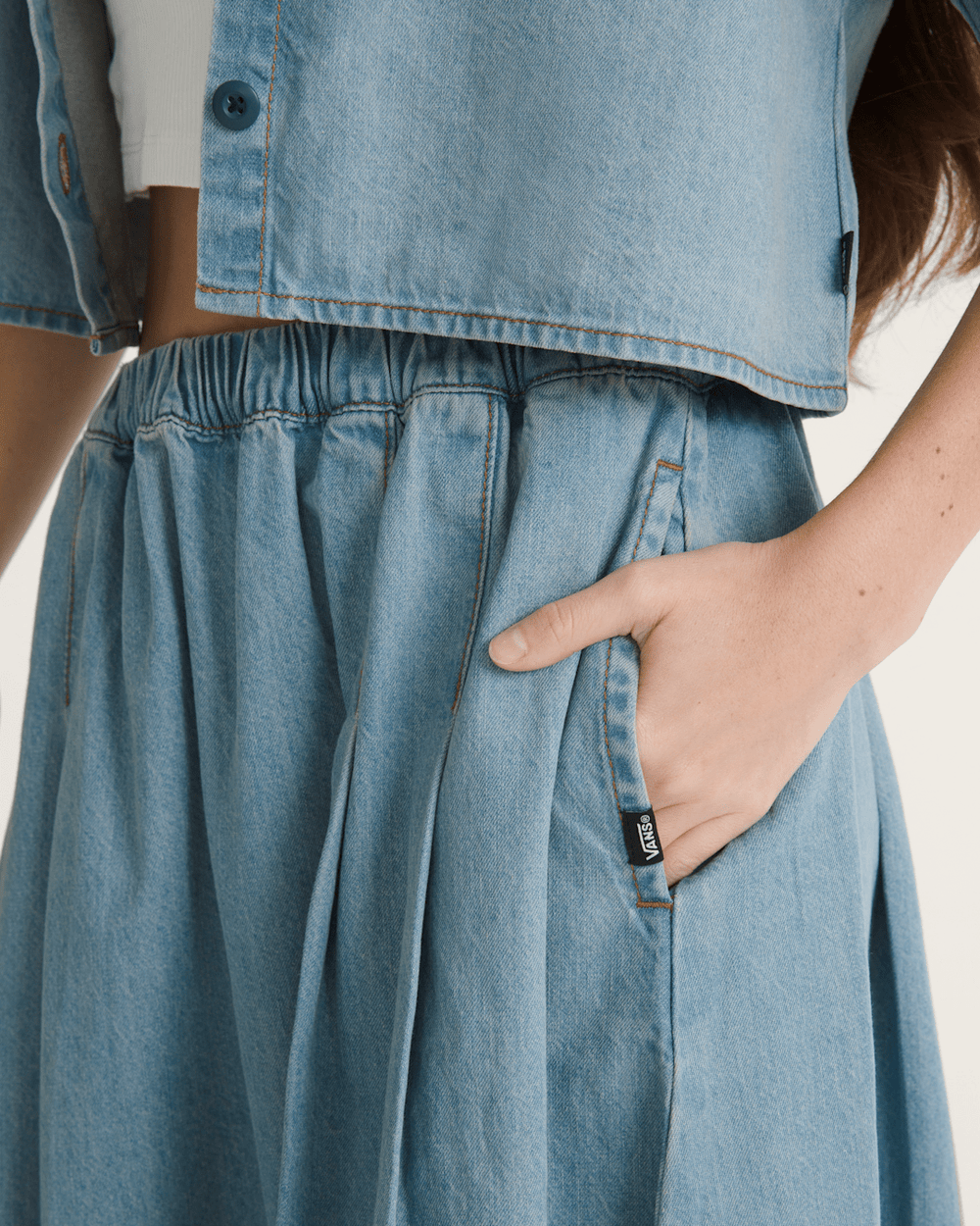 Women Vans Francesca Full Skirt in True Navy Blue