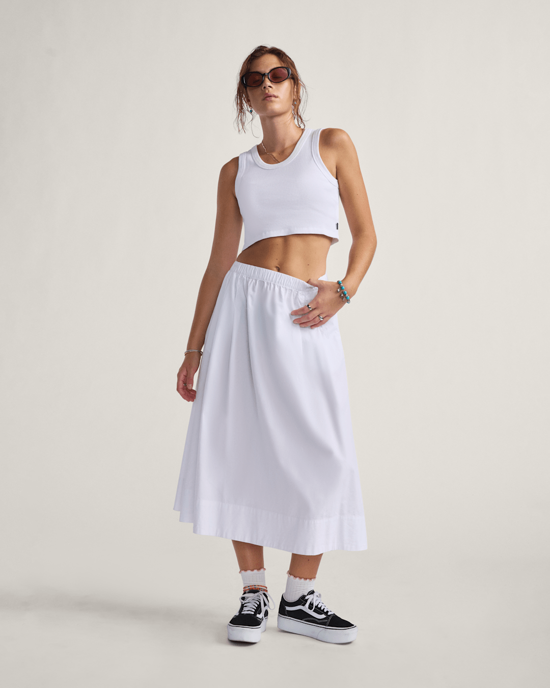 Women Vans Francesca Full Skirt in White