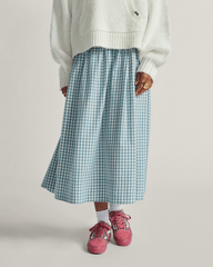 Women Vans Francesca Full Plaid Skirt in Blue / White