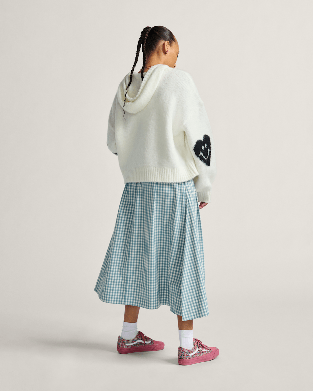 Women Vans Francesca Full Plaid Skirt in Blue / White