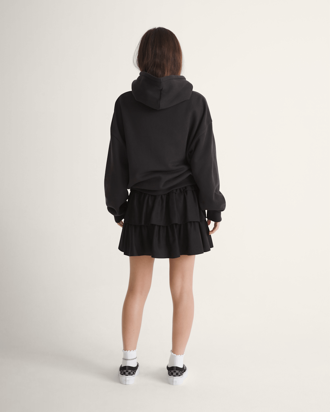 Women Vans Ava Tiered Mini Skirt in Black