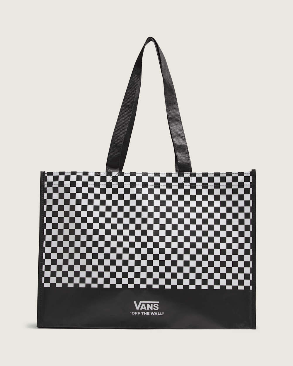 Women|Men Vans Checkerboard Reusable Tote Bag in Checkerboard Black