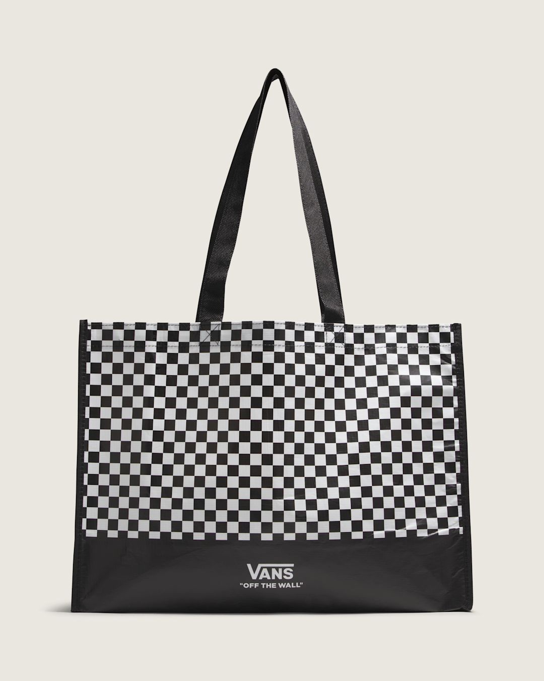 Women|Men Vans Checkerboard Reusable Tote Bag in Checkerboard Black