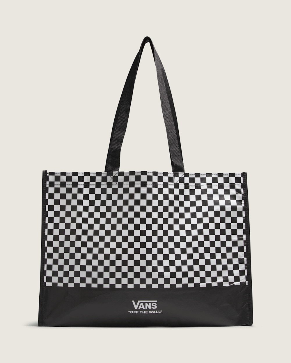 Women|Men Vans Checkerboard Reusable Tote Bag in Checkerboard Black