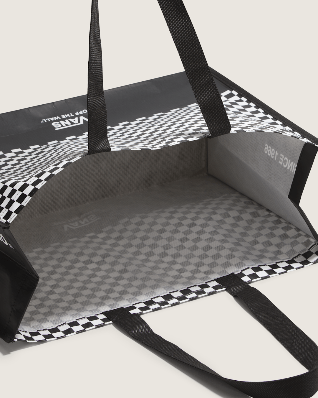 Women|Men Vans Checkerboard Reusable Tote Bag in Checkerboard Black