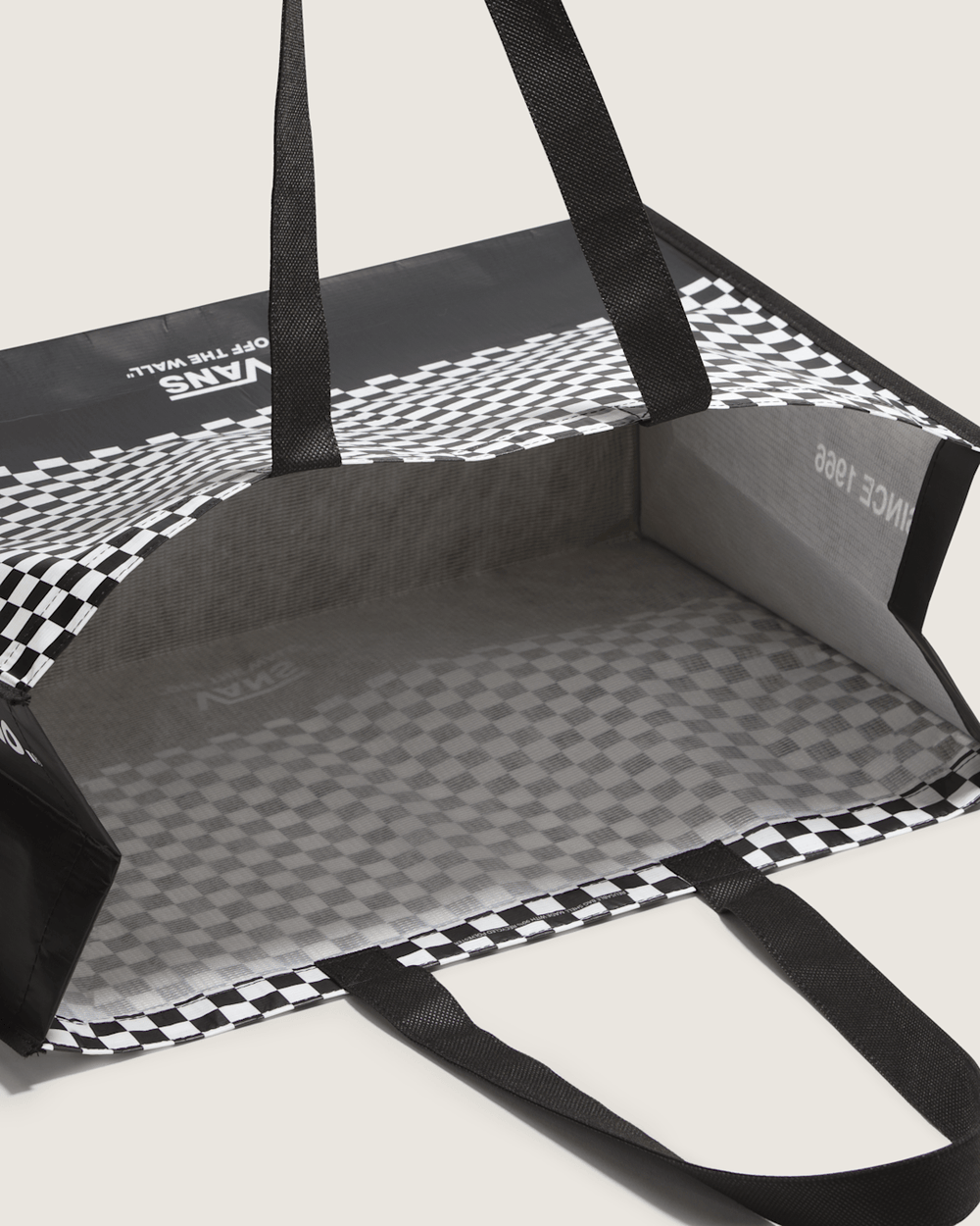 Women|Men Vans Checkerboard Reusable Tote Bag in Checkerboard Black