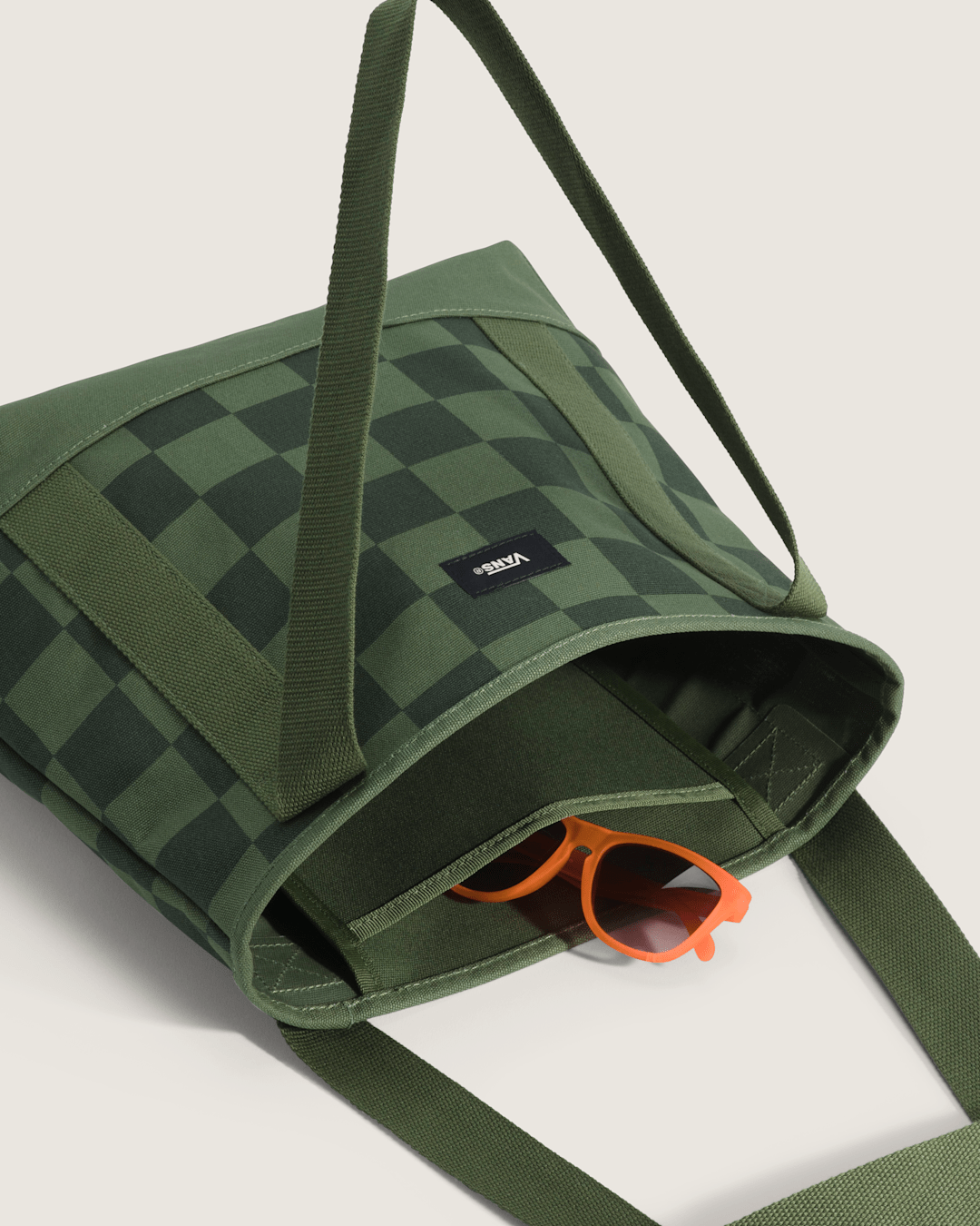 Women|Men Vans Pergs Midi Tote Bag in Checkerboard Pine Forest Green