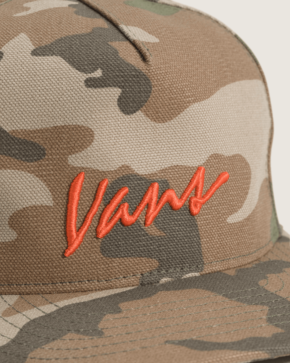 Women|Men Vans Classic Script Snapback Hat in Vintage Camo Brown