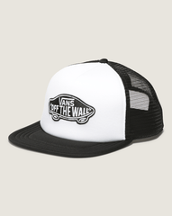 Women|Men Vans Classic Patch Curved Bill Trucker Hat in Black / White