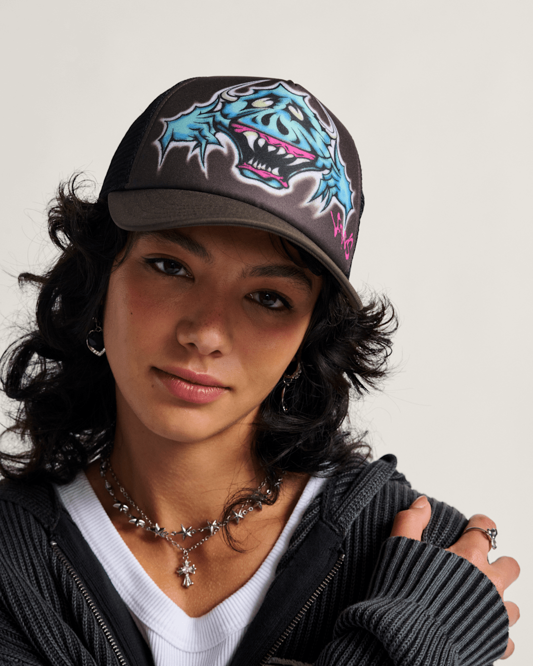Women|Men Vans Wyman Trucker Hat in Coal Brown