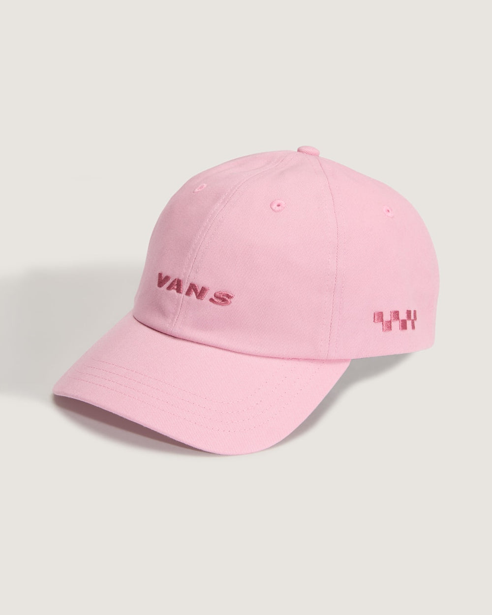 Women|Men Vans Checkerboard Side Snapback Hat in Dawn Pink