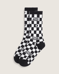 Women|Kids Vans Kids Checkerboard Ticker Crew Socks in Black
