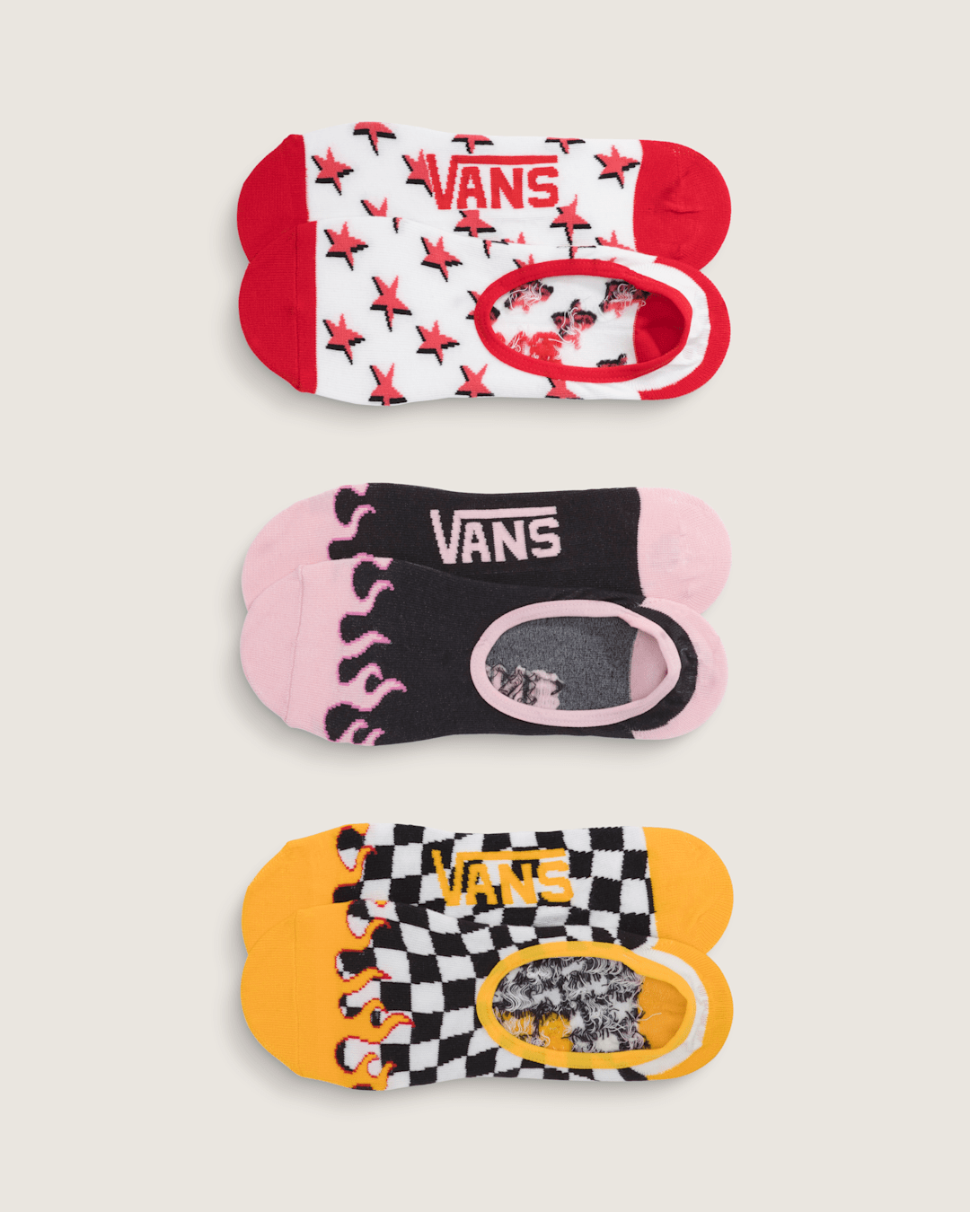 Women|Men Vans Checkerboard Ticker Canoodle Socks in Racing Red