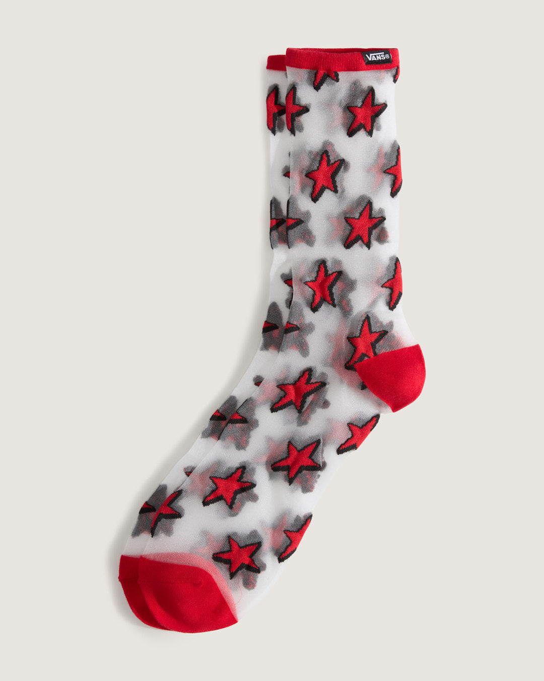 Women|Men Vans Hazy Sheer Crew Socks in Racing Red