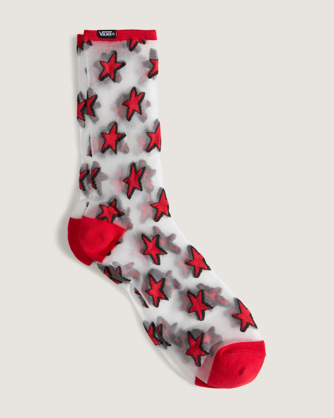 Women|Men Vans Hazy Sheer Crew Socks in Racing Red