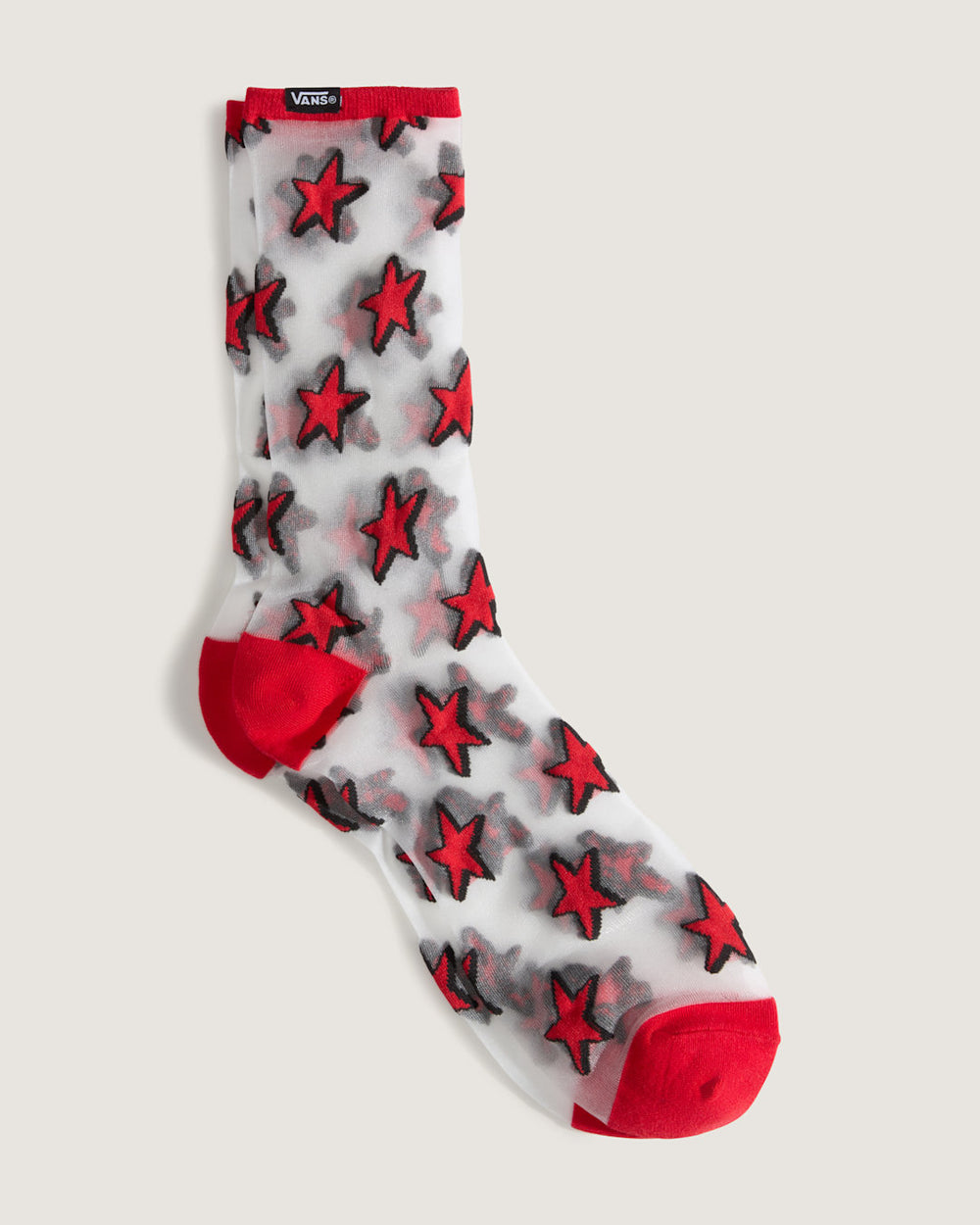 Women|Men Vans Hazy Sheer Crew Socks in Racing Red