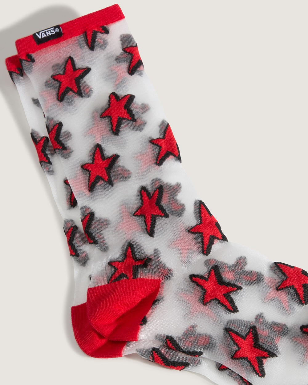 Women|Men Vans Hazy Sheer Crew Socks in Racing Red